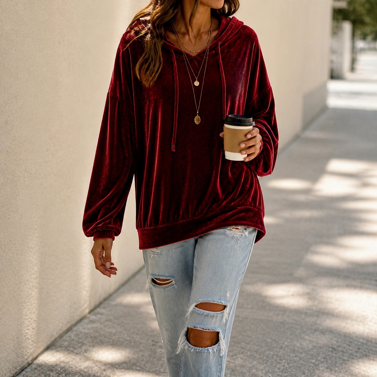 Winter Clothing Drawing - Damen-Fleece-Hoodie mit langen Ärmeln und 3D-Druck,