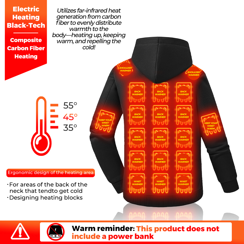 Heiz-Hoodie, 26 Zonen, beheizt – Winter Clothing Hiking Bewertung und Preis